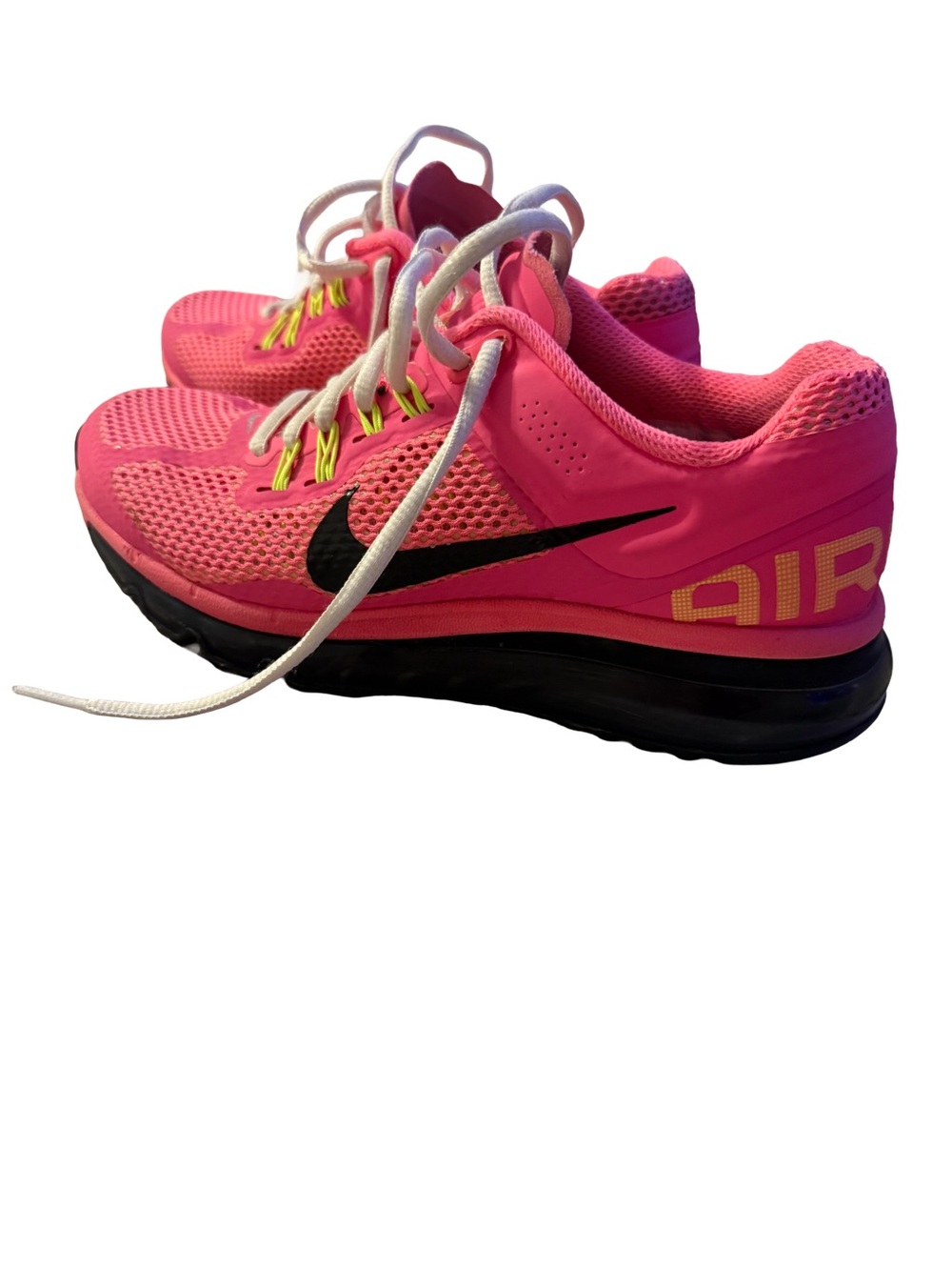 Nike Women's Hot Pink Mesh Running Sneakers with Black Swoosh